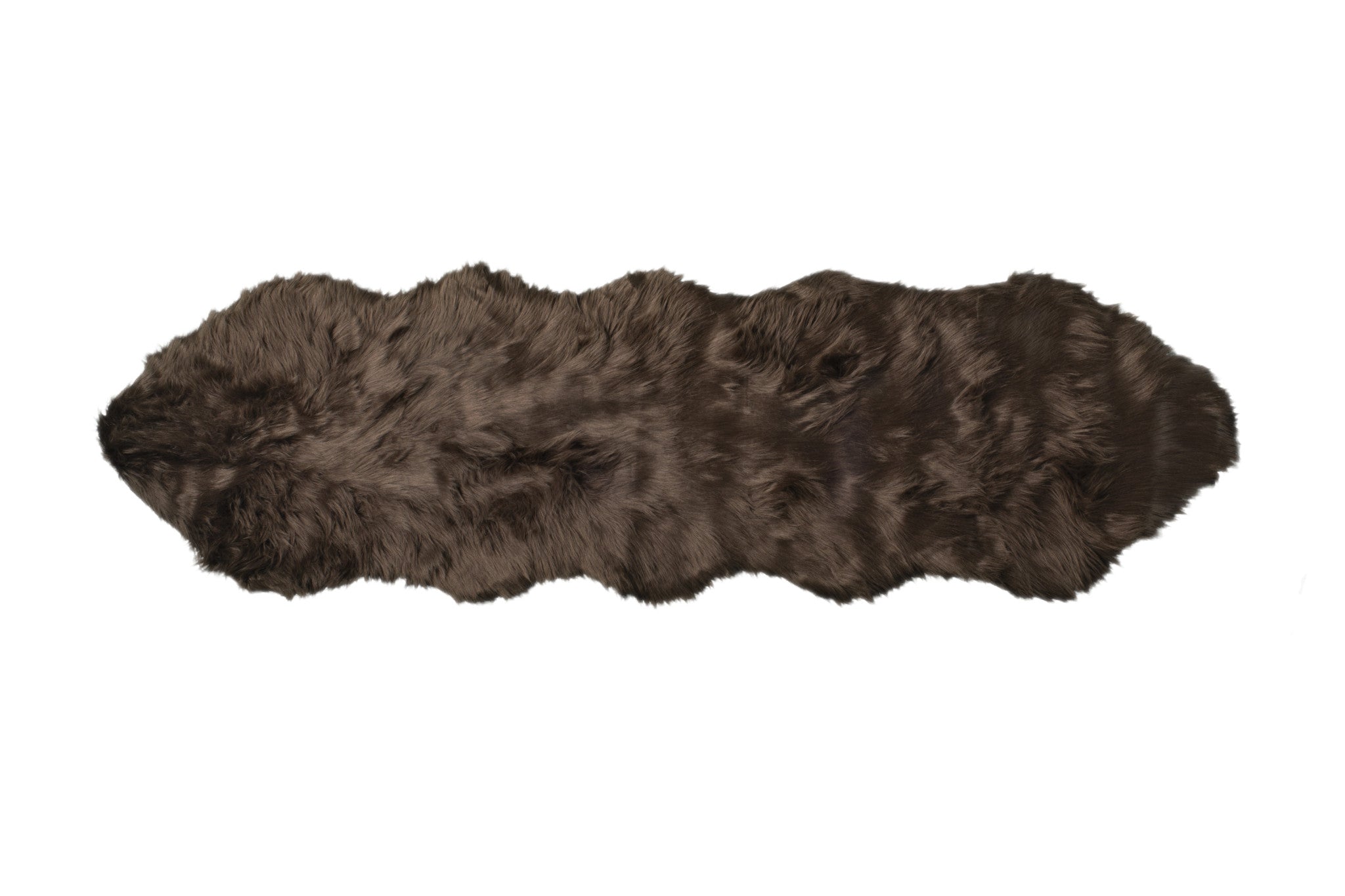 2' X 6' Chocolate Faux Fur Washable Non Skid Area Rug