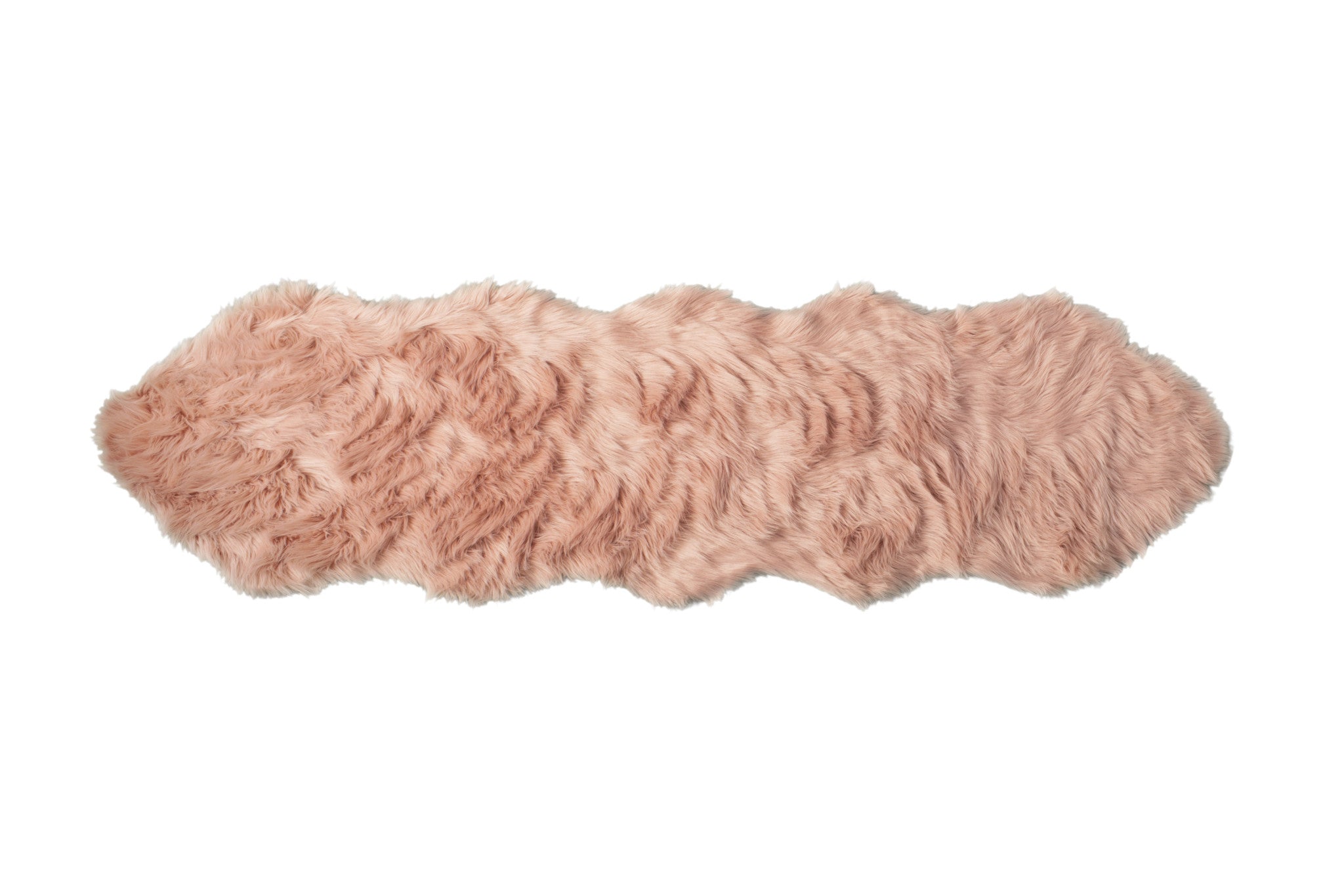 2' X 6' Dusty Rose Faux Fur Washable Non Skid Area Rug