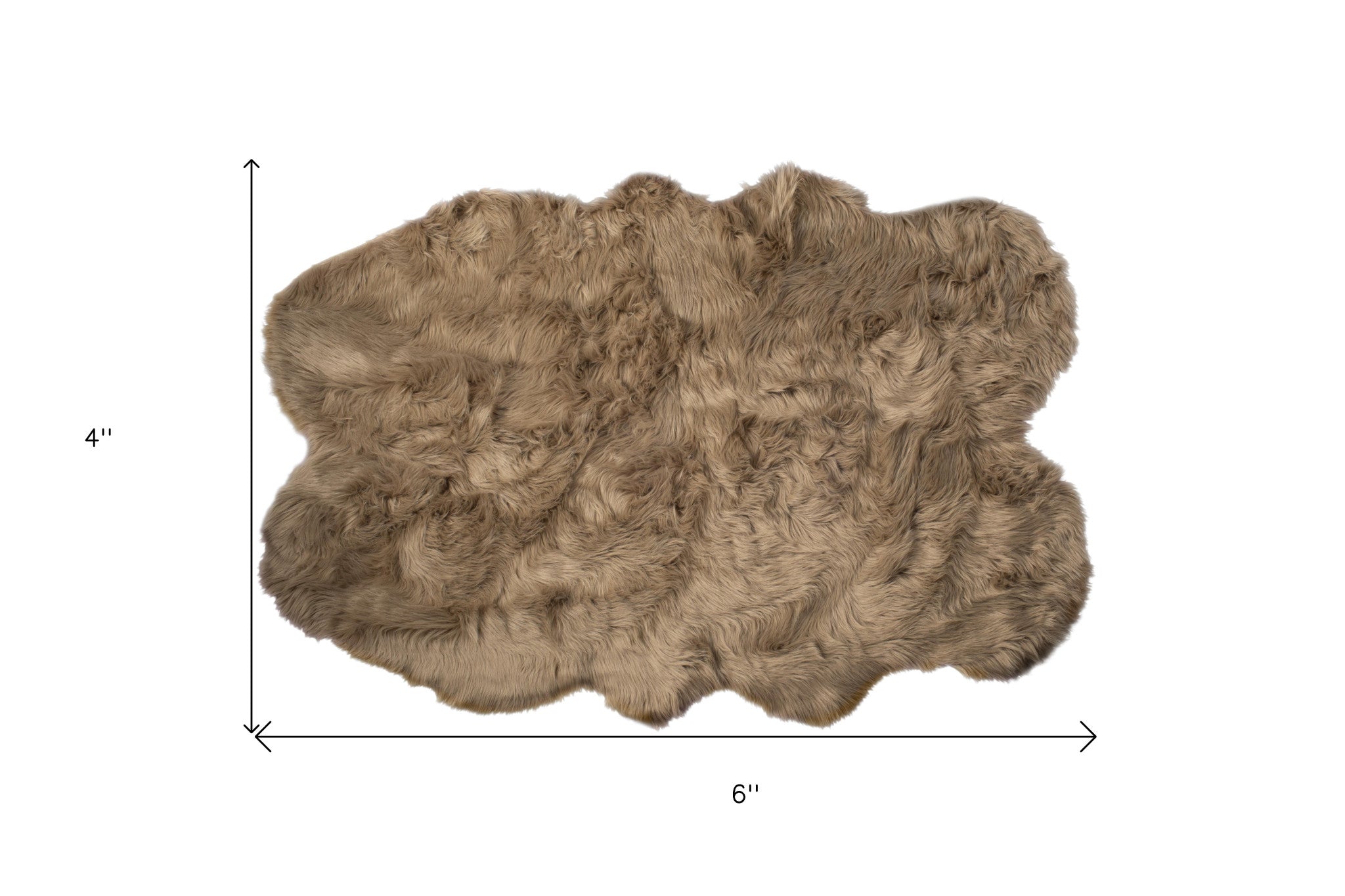 4' X 6' Tan Faux Fur Washable Non Skid Area Rug