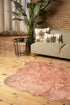 5' X 6' Rose Pink Faux Sheepskin Non Skid Area Rug