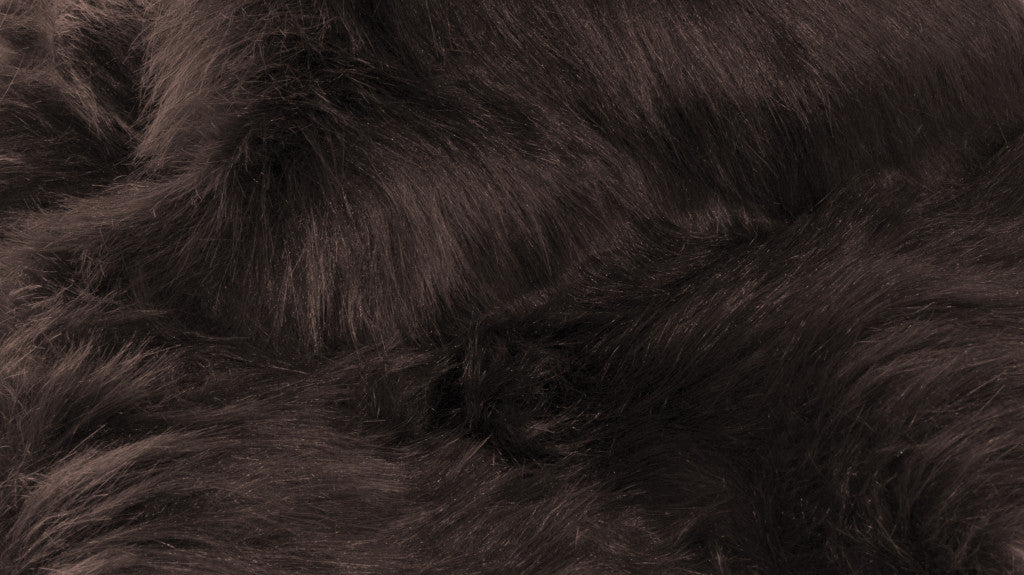 6' X 6' Chocolate Faux Fur Washable Non Skid Area Rug