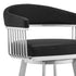 25" Black And Silver Iron Swivel Backless Counter Height Bar Chair