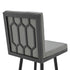 30" Gray And Black Faux Leather And Iron Swivel Bar Height Bar Chair