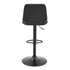 25" Gray And Black Faux Leather And Iron Swivel Adjustable Height Bar Chair