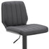 25" Gray And Black Faux Leather And Iron Swivel Adjustable Height Bar Chair