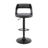 25" Gray And Black Iron Swivel Adjustable Height Bar Chair