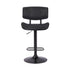 25" Black Iron Swivel Adjustable Height Bar Chair