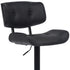 25" Black Iron Swivel Adjustable Height Bar Chair