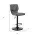 25" Gray And Black Iron Swivel Adjustable Height Bar Chair