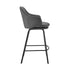 26" Gray And Black Iron Swivel Low Back Counter Height Bar Chair