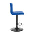 24" Blue And Black Iron Swivel Low Back Adjustable Height Bar Chair