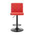 24" Red And Black Iron Swivel Low Back Adjustable Height Bar Chair