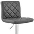 24" Gray And Silver Iron Swivel Low Back Adjustable Height Bar Chair