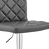 24" Gray And Silver Iron Swivel Low Back Adjustable Height Bar Chair