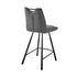 26" Charcoal And Black Iron Counter Height Bar Chair