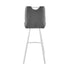 30" Gray And Silver Iron Bar Height Bar Chair