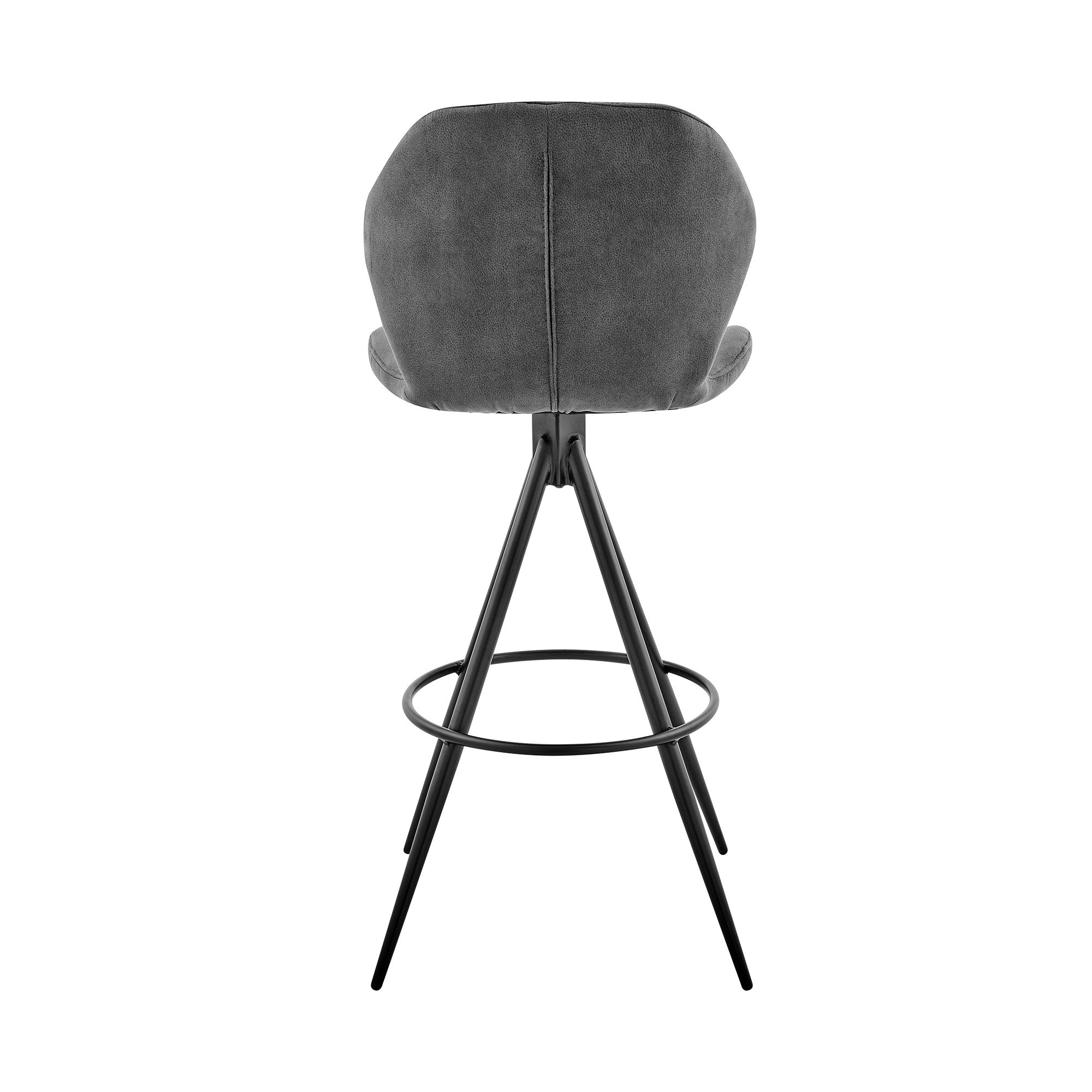 27" Charcoal And Black Iron Counter Height Bar Chair