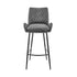 26" Charcoal And Black Iron Counter Height Bar Chair