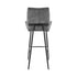 26" Charcoal And Black Iron Counter Height Bar Chair