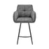 30" Charcoal And Black Iron Bar Height Bar Chair