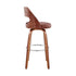 30" Brown Faux Leather Swivel Bar Height Bar Chair