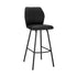 30" Black Faux Leather And Iron Bar Height Bar Chair