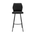 30" Black Faux Leather And Iron Bar Height Bar Chair