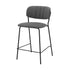 26" Gray And Black Iron Counter Height Bar Chair