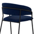 26" Blue And Black Faux Leather And Iron Low Back Counter Height Bar Chair