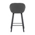 26" Gray And Black Iron Counter Height Bar Chair