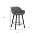 26" Gray And Black Iron Counter Height Bar Chair