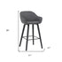 30" Gray And Black Iron Bar Height Bar Chair