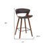 27" Brown Iron Low Back Counter Height Bar Chair