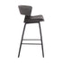 27" Gray And Black Iron Low Back Counter Height Bar Chair