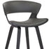 27" Gray And Black Iron Low Back Counter Height Bar Chair