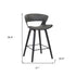 27" Gray And Black Iron Low Back Counter Height Bar Chair