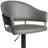 25" Gray And Black Iron Swivel Adjustable Height Bar Chair