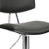 26" Gray And Silver Iron Swivel Low Back Adjustable Height Bar Chair