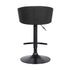 24" Black Faux Leather And Iron Swivel Low Back Adjustable Height Bar Chair