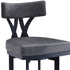 26" Gray And Black Faux Leather And Iron Low Back Counter Height Bar Chair