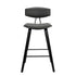 29" Gray And Black Iron Low Back Bar Height Bar Chair