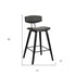 29" Gray And Black Iron Low Back Bar Height Bar Chair