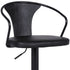 24" Black Iron Swivel Low Back Adjustable Height Bar Chair