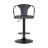 24" Gray And Black Iron Swivel Low Back Adjustable Height Bar Chair