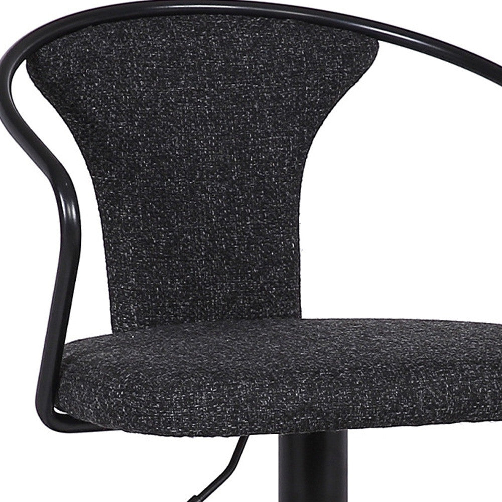 24" Black Iron Low Back Adjustable Height Bar Chair