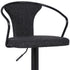 24" Black Iron Low Back Adjustable Height Bar Chair