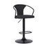 24" Black Iron Low Back Adjustable Height Bar Chair