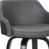 26" Gray And Black Iron Swivel Low Back Counter Height Bar Chair