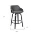 30" Gray And Black Iron Swivel Low Back Bar Height Bar Chair