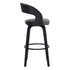 30" Gray And Black Iron Swivel Low Back Bar Height Bar Chair